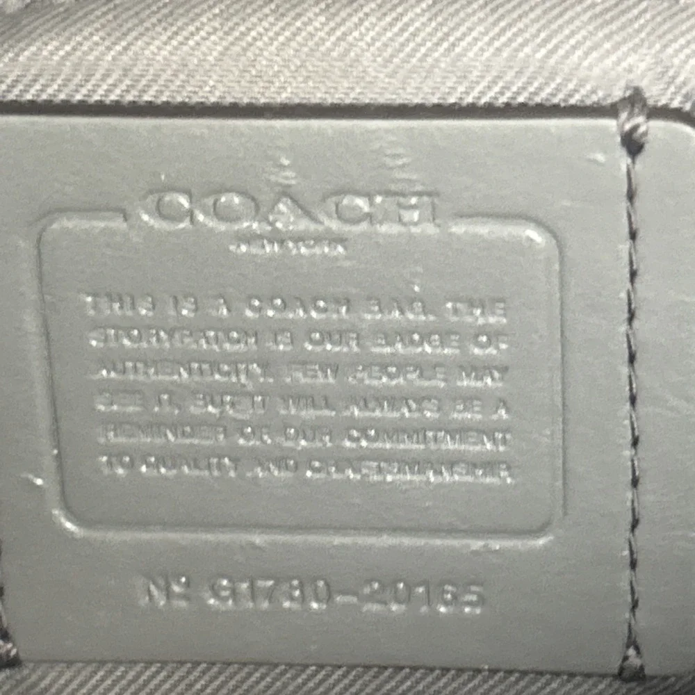 COACH 20165 Turnlock Edie Carryall Gray Pebbled Leather & Suede Shoulder Bag